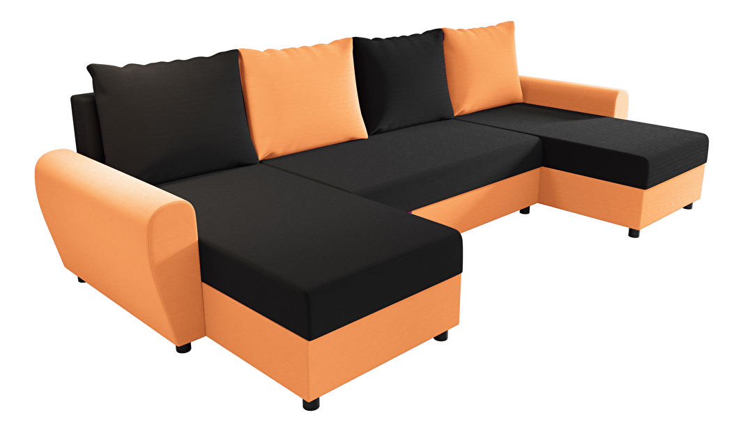 Sarok ülőgarnitúra U Fleur U (narancssárga + fekete)