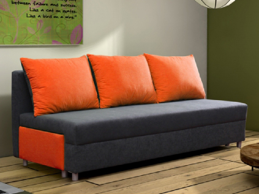 Háromszemélyes kanapé Emerita (szürke 81 + narancssárga x104) *kiárusítás