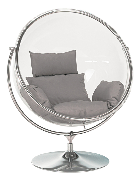 Felakasztható fotel Brynlee Typ 2 (szürke + ezüst + átlátszó)
