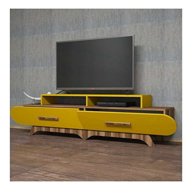 TV asztal/szekrény Florian (dió + sárga)