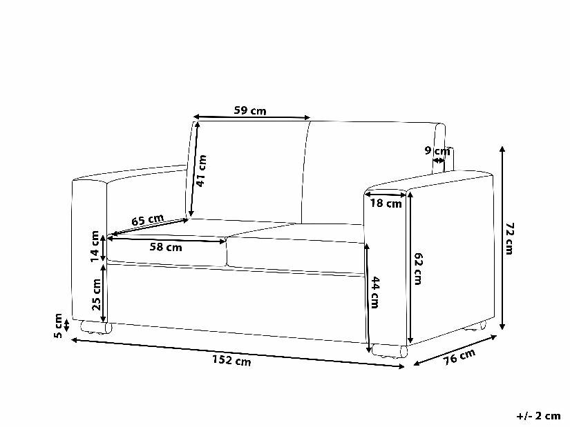 Kétszemélyes kanapé Heinola (sötétszürke)