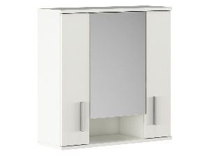 Fali fürdőszoba szekrény tükörrel Leah 01 (matt fehér)