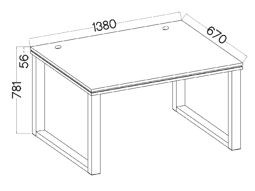 PC asztal Mantela 160 (artisan tölgy + fekete)