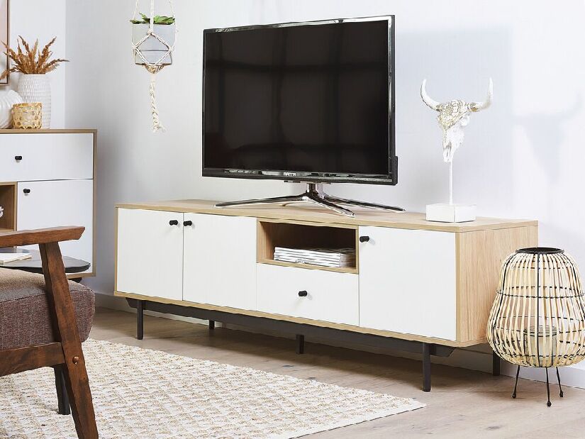 TV asztal/Szekrény IMPERA (tölgy + fehér)