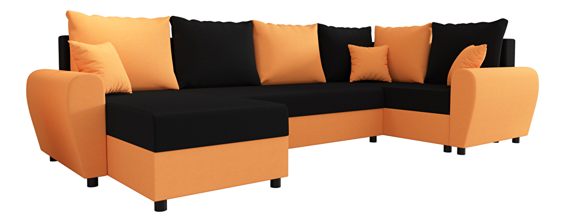 Sarok ülőgarnitúra Fleur Long (narancssárga + fekete) (J)