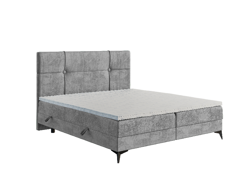Franciaágy Boxspring 160 cm Nivela (beton) (matraccal és tárolóhellyel)