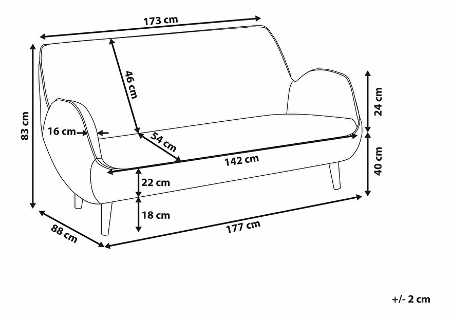 Háromszemélyes kanapé Klarup (világosszürke)