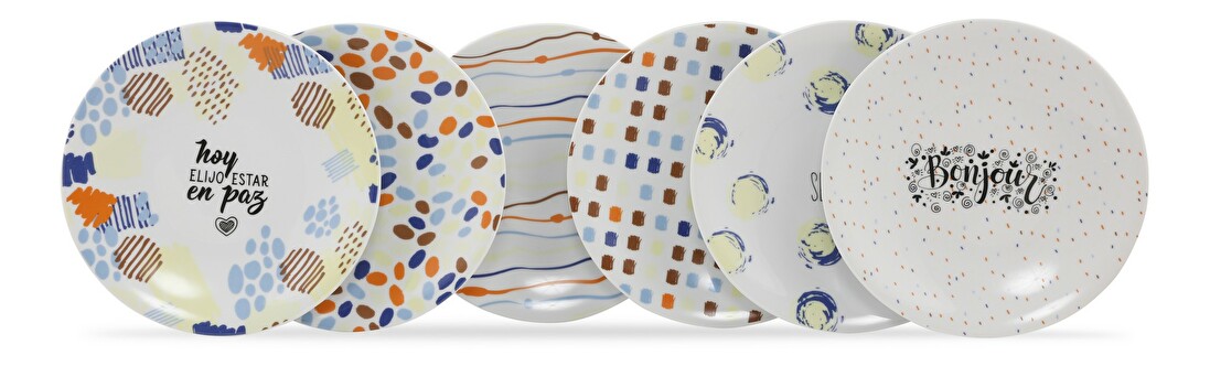 Desszertes tányér készlet (6 db.) Zastra (többszínű)