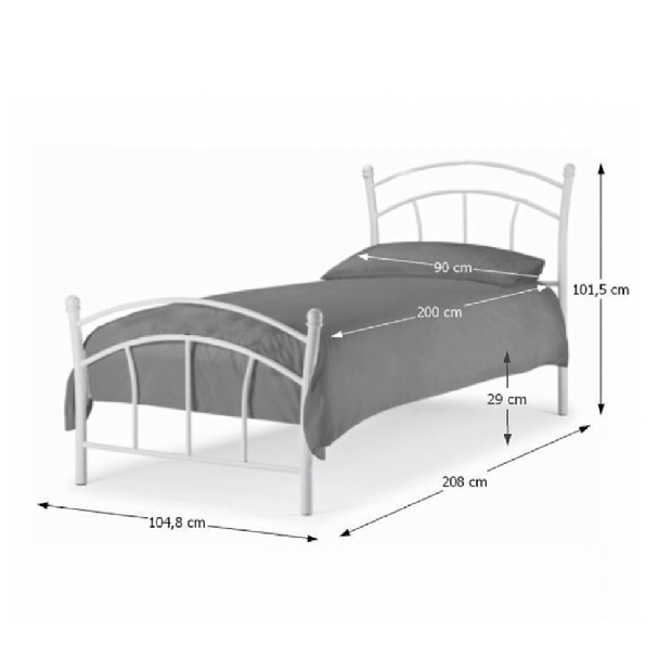 Egyszemélyes ágy 90 cm Blai (ágyráccsal)