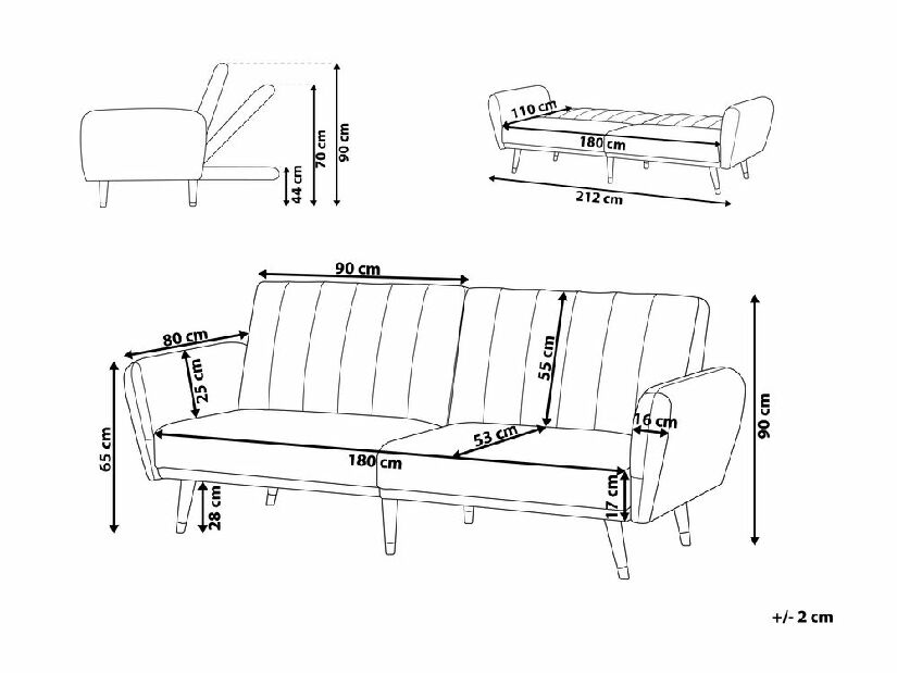 Háromszemélyes kanapé VIMMER (világosszürke)