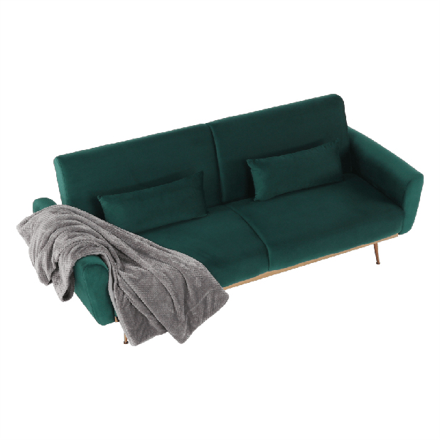 Szétnyitható kanapé Fastinna (smaragdzöld)
