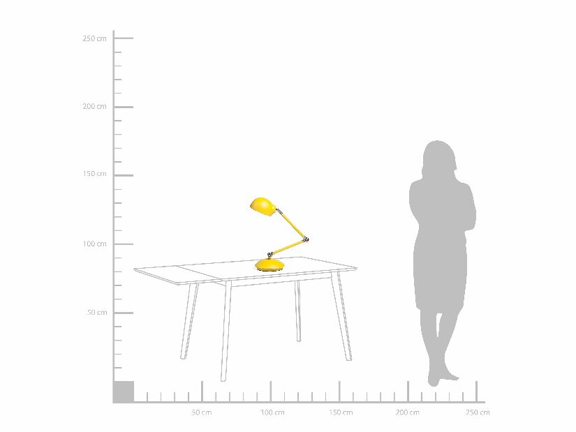 Asztali lámpa HELLER (fém) (sárga)