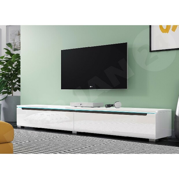 TV szekrény Nyla Mirjan I 180 (fehér + fényes fehér) (világítás nélkül)