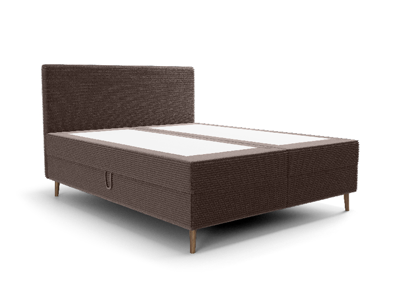 Egyszemélyes ágy 120 cm Napoli Bonell (barna) (ágyráccsal, tárolóhellyel)