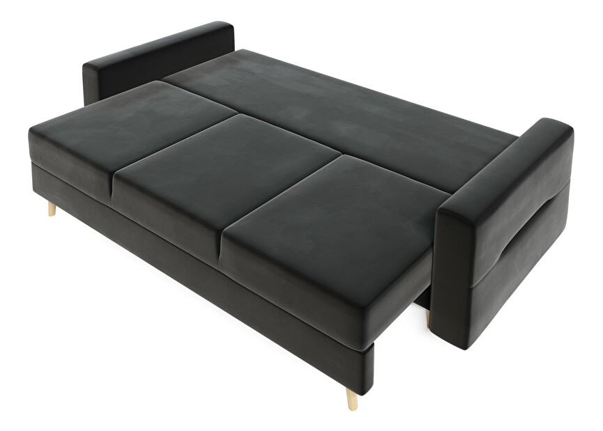 Szétnyitható kanapé Bergenia (sötétszürke + párnák Figurák)