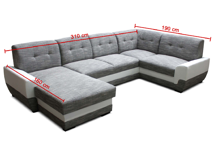U-alakú sarok kanapé Ülőke Sinana L+2+A+1 (L)