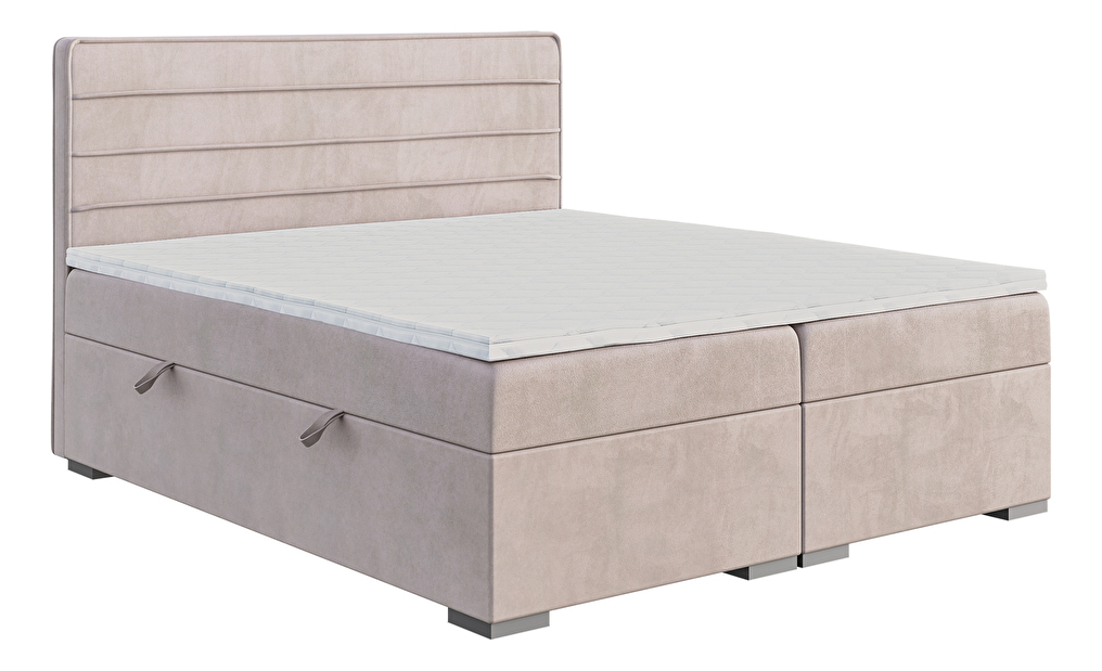Egyszemélyes ágy Boxspring 120 cm Benio (világos lila) (matraccal és tárolóhellyel)