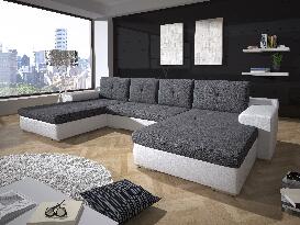 U-alakú sarok kanapé Marlen (szürke + fehér) (J)