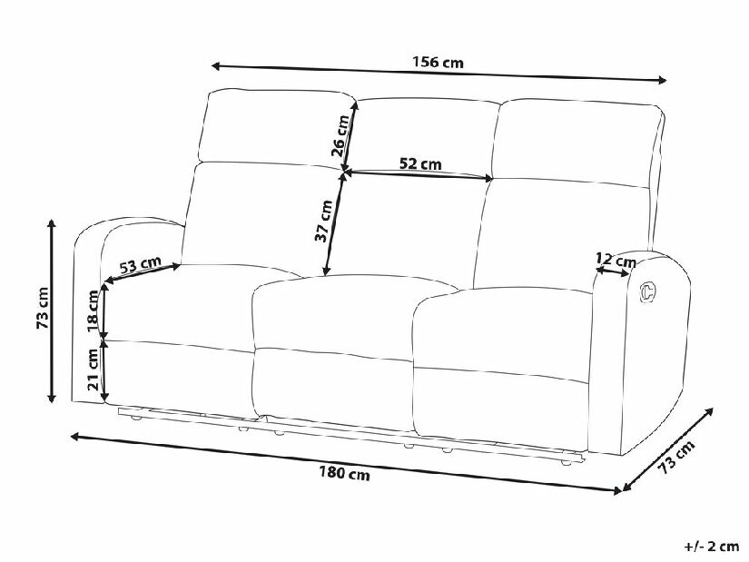 Háromszemélyes kanapé Vachel (szürke) 