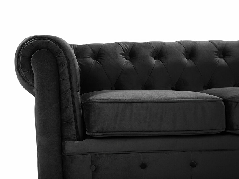 Háromszemélyes kanapé Chichester (szövet) (fekete)