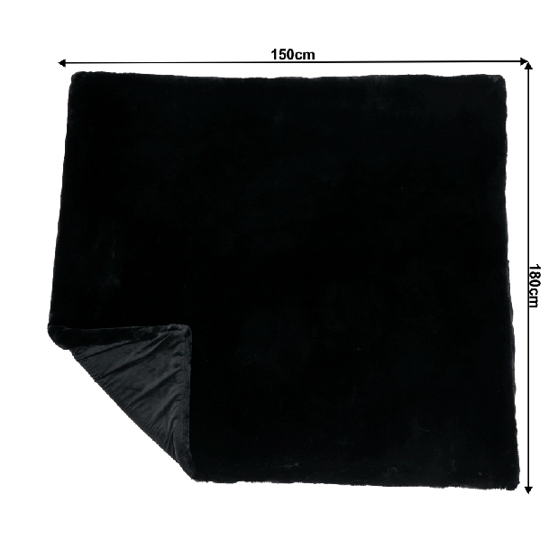 Szőrös pléd 150x180 cm Rarea new (fekete)