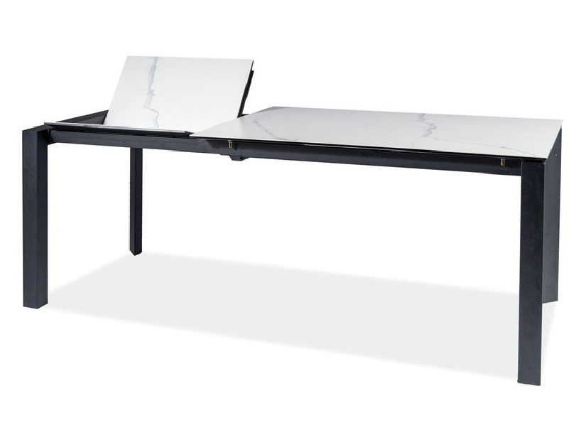 Széthúzható étkezőasztal 120-180 cm Marissa (fehér + fekete) (4 és 8 fő részére)