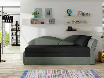 Háromszemélyes kanapé Agira (zöld + fekete) (J)