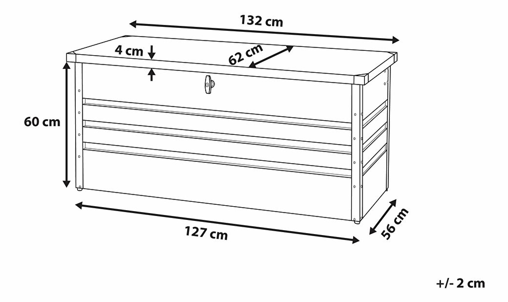 Tároló doboz 130x62cm Ceroso (grafit) 