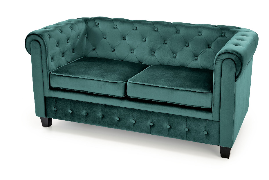 Kétszemélyes kanapé Elma XL (sötétzöld + fekete)