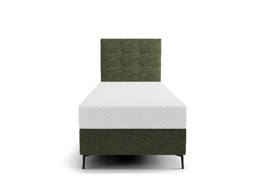 Egyszemélyes ágy 90 cm Infernus Bonell (sötétzöld) (ágyráccsal, tárolóhellyel)