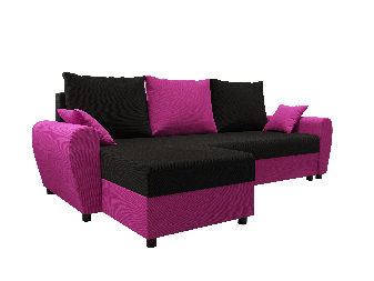 Sarok ülőgarnitúra Fleur L (lila + fekete) (B) *kiárusítás