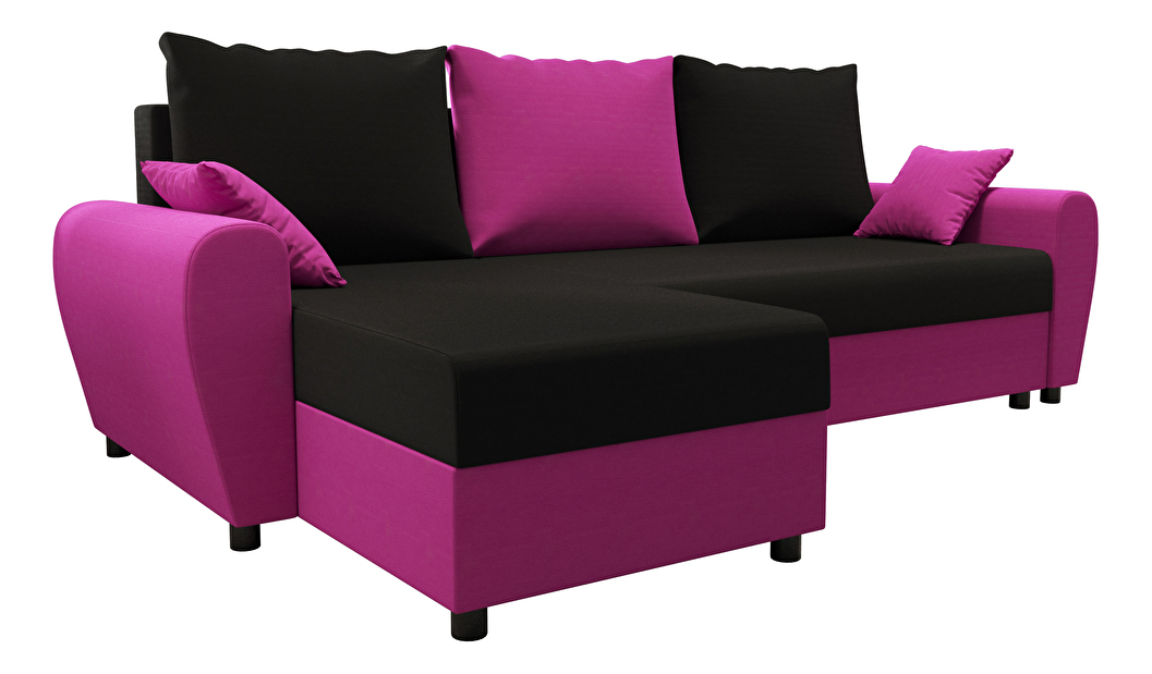 Sarok ülőgarnitúra Fleur L (lila + fekete) (B) *kiárusítás