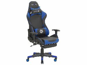 Irodai szék VITTORE (szintetikus bőr) (fekete + kék)