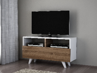 TV asztal/szekrény Noterdame K3 (fehér + dió)