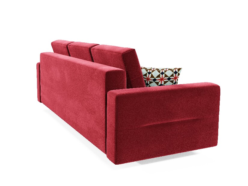 Szétnyitható kanapé Bergenia (piros + mintás párnák)