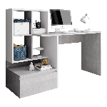 Számítógépasztal Nurvo (beton + fehér)