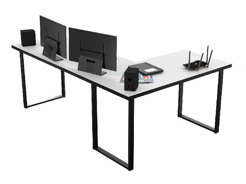 Sarok PC asztal Vintid (fehér + fekete)