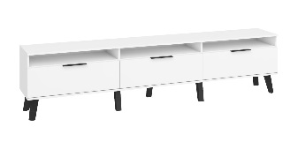 TV asztal/Szekrény Shela SVN-12 (fehér + fehér fényes)