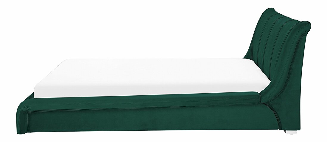 Franciaágy 180 cm NICE (ágyráccsal) (zöld bársony)