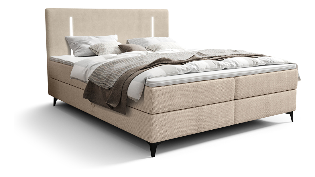 Egyszemélyes ágy 120 cm Ortega Comfort (terakotta) (ágyráccsal és matraccal, és tárolóhellyel) (LED világítással)