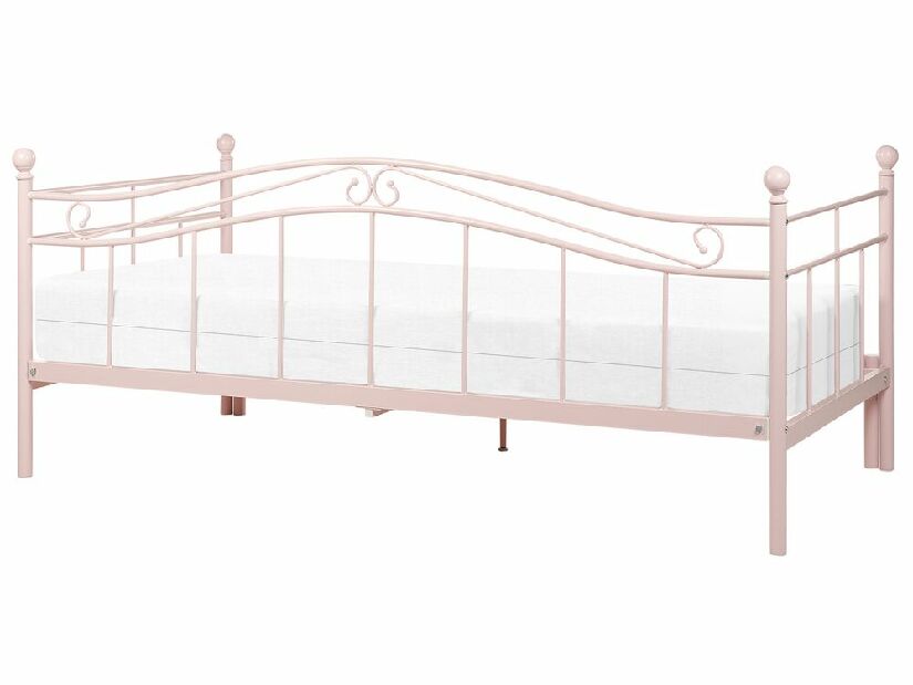 Egyszemélyes ágy 80 cm Clinton Bonell (bordó) (ágyráccsal és matraccal, és tárolóhellyel)