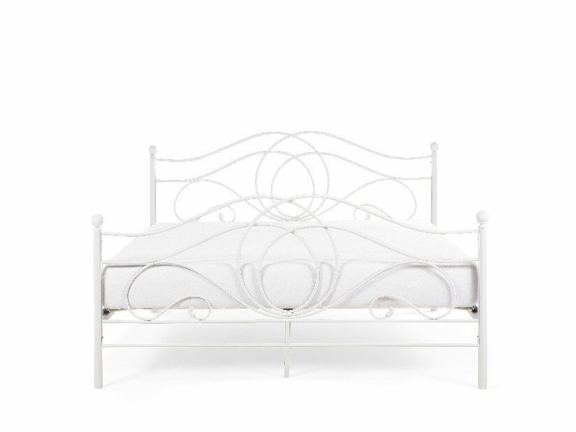 Franciaágy 180 cm LAURA (ágyráccsal) (fehér)