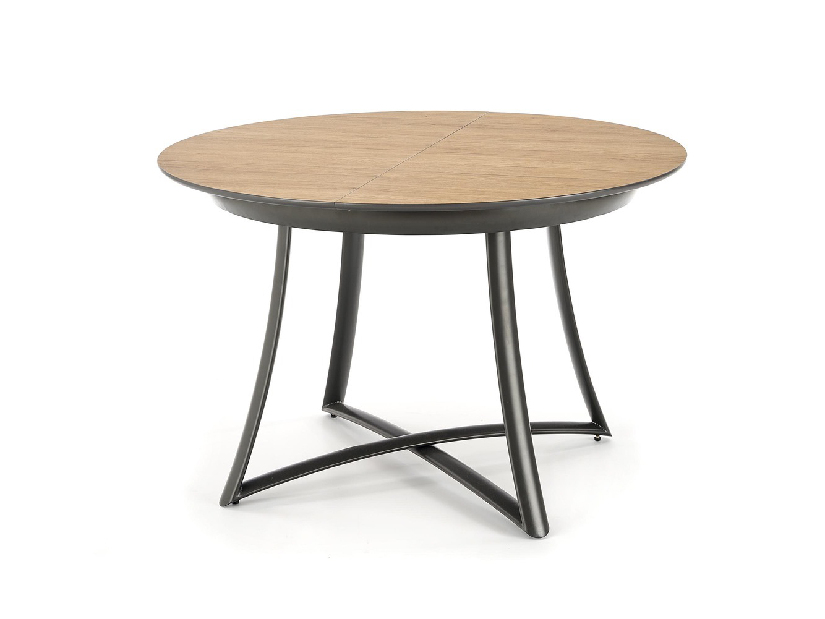 Széthúzható étkezőasztal 118-140 cm Marya (természetes fa + fekete) (4 és 6 fő részére)