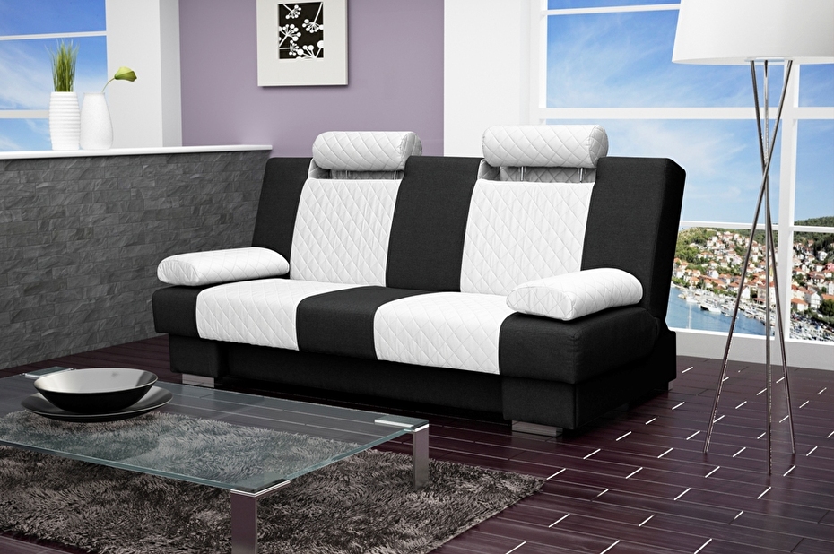 Háromszemélyes kanapé Amete (fehér + fekete)