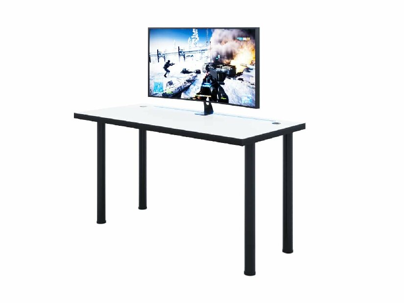 Gamer PC asztal Gamer X (fehér + fekete) (RGB LED világítással)