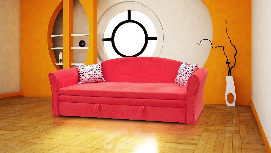 Háromszemélyes kanapé Bailey (rózsaszín + London párnák)