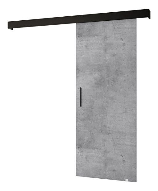 Tolóajtó 90 cm Sharlene I (beton + matt fekete + fekete)