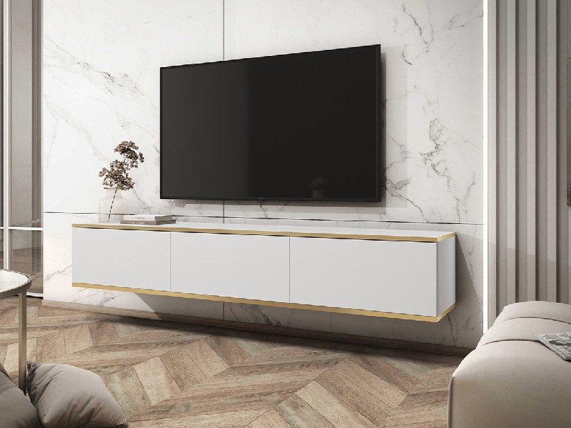 TV szekrény/asztal I Othelo (fehér + fehér + arany)