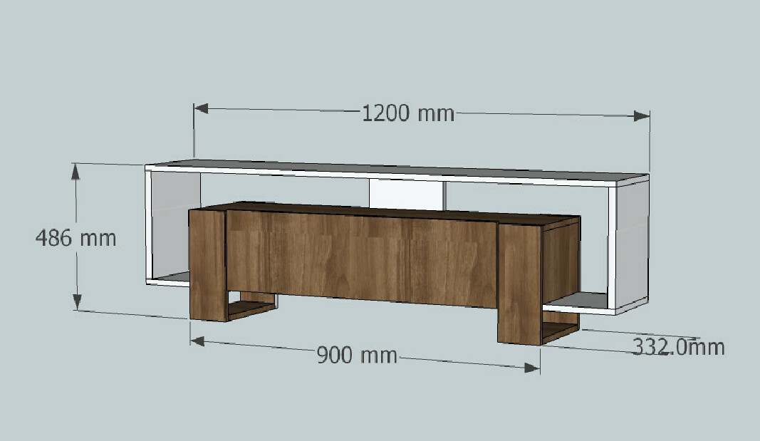 TV asztal/szekrény Meryl (fehér + dió)