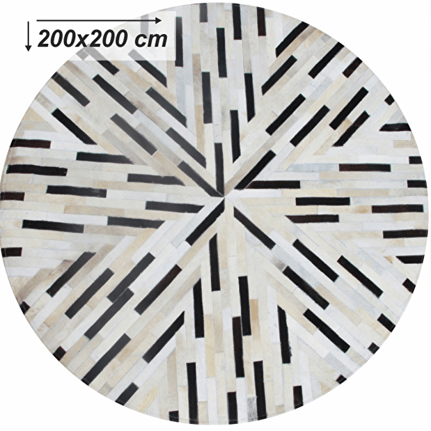 Bőr szőnyeg 200x200 cm TYP 08 (marhabőr + patchwork minta)